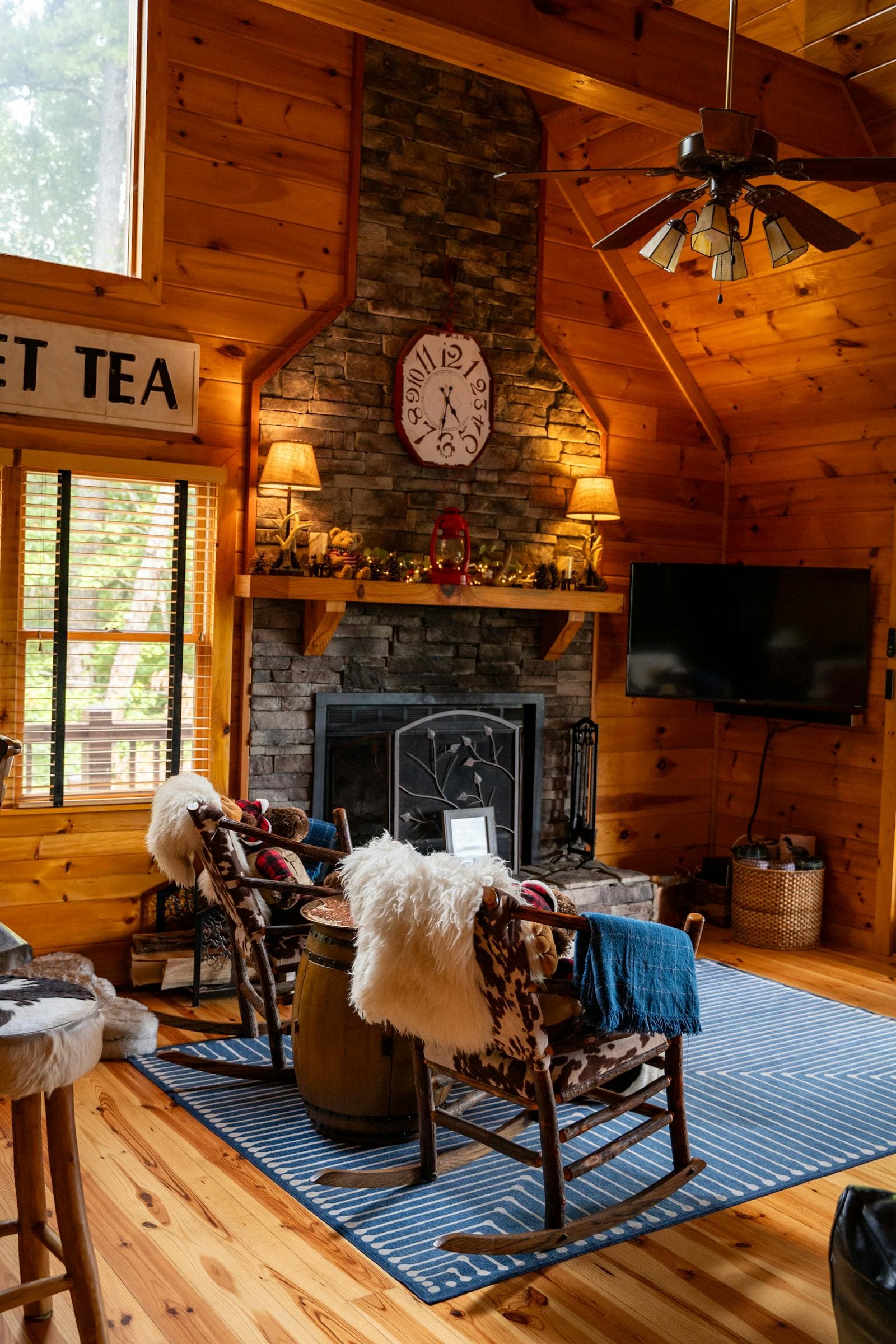 Cozy fireside lounge interior at The Hythe Vail during the holiday season